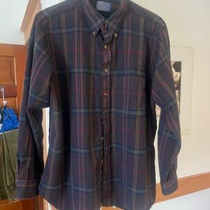 Pendleton Navy and Red Plaid Button-Down Shirt